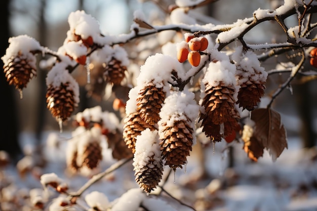 Beautiful winter in the forest and by the sea