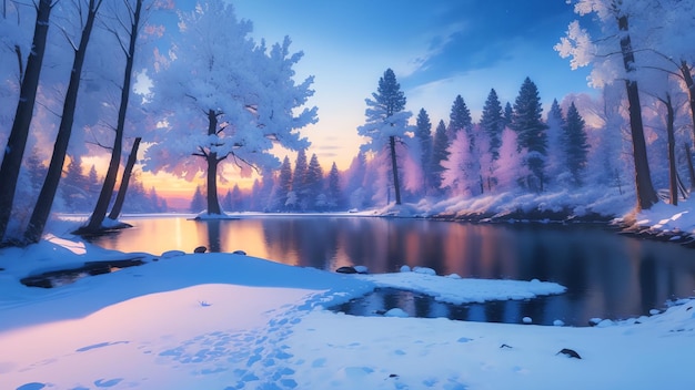 Beautiful winter forest for wallpaper