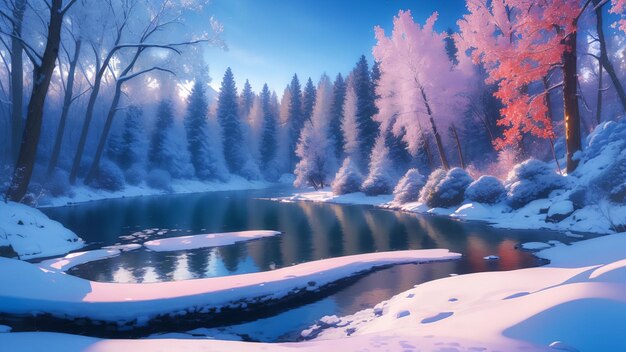 Beautiful winter forest for wallpaper