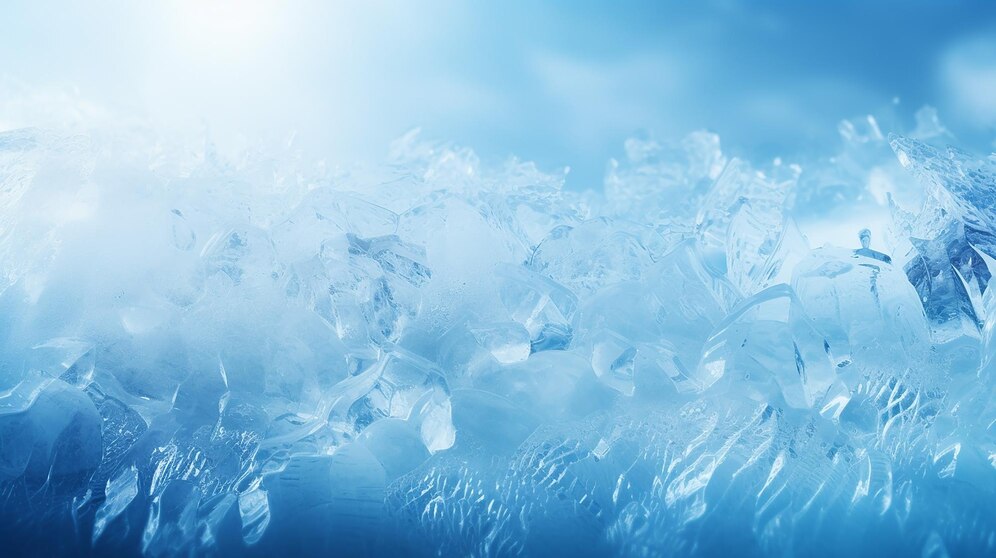 Premium Photo | Beautiful winter ice wallpaper blue background