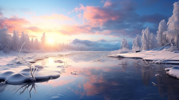 Photo beautiful winter landscape