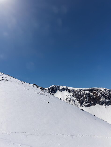 Photo beautiful winter mountain landscape caucasus mountains georgia ski resort gudauri