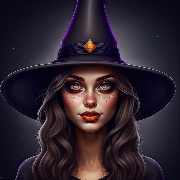 Красивая ведьма на Хэллоуин.