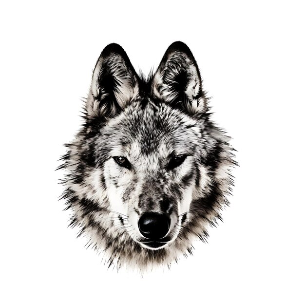 Photo beautiful wolf vibrant white background abstraction