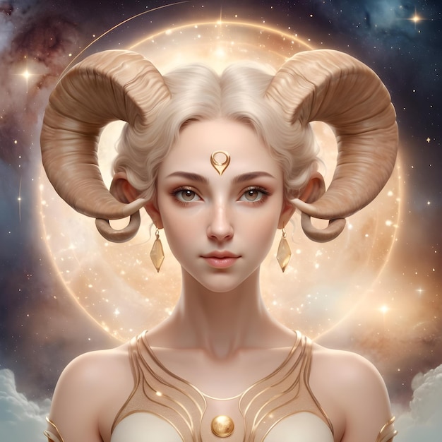 Beautiful woman Aries zodiac sign