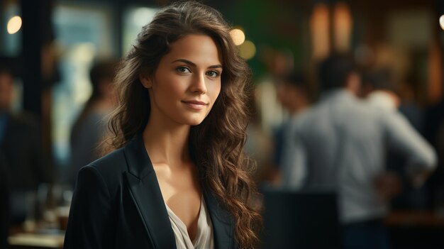 beautiful woman at the bar counter