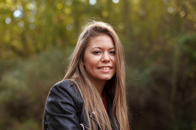 Beautiful woman in a beautiful forest 