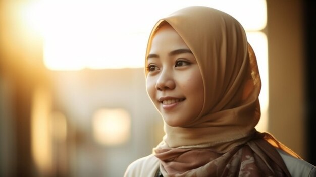 Beautiful woman on a blurred background of market selective focus model