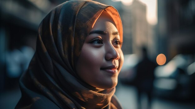 Beautiful woman on a blurred background of market selective focus model