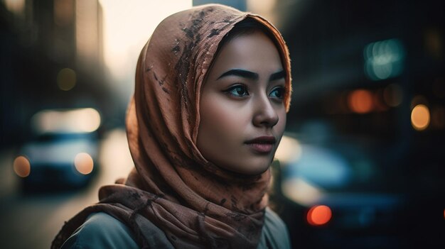 Beautiful woman on a blurred background of market selective focus model