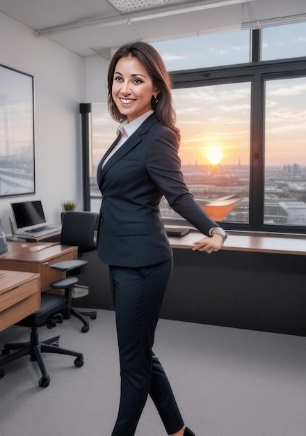 Beautiful woman in business clothes at the office Generative AI