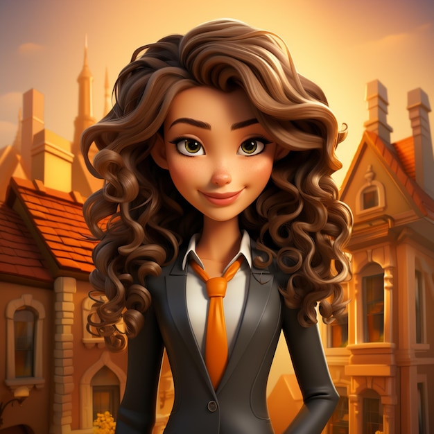 beautiful woman cartoon career