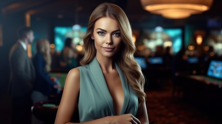 Beautiful Woman in Casino Setting