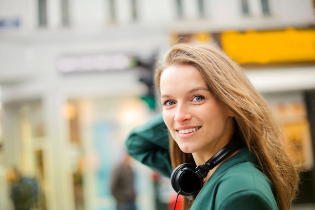 Beautiful woman in the city