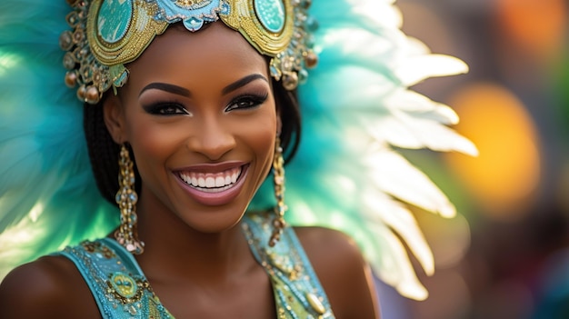 A beautiful woman in a costume at the carnival in rio de janeiro