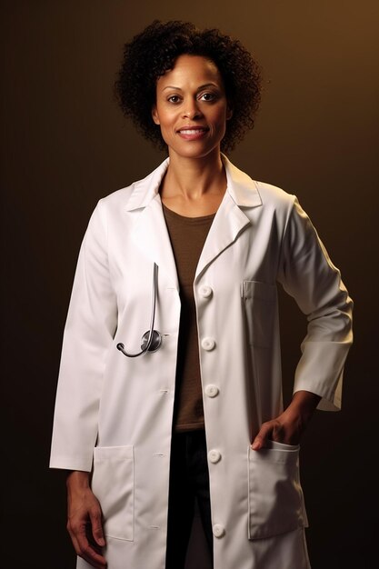 Красивая женщина-доктор в белом пальто в изолированном фоне hd
