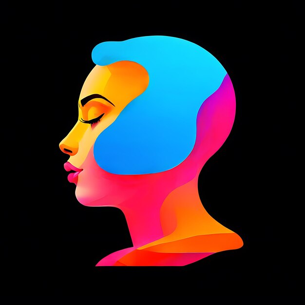beautiful woman face with abstract geometric shapes