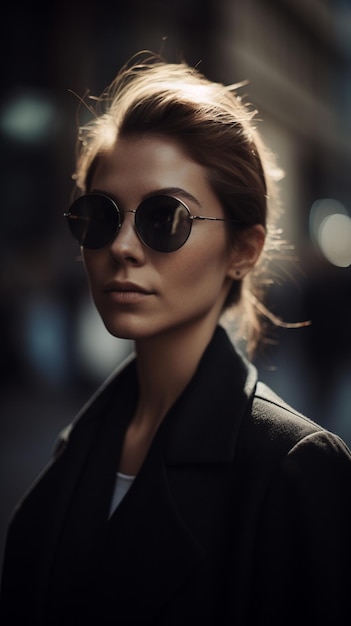 Photo beautiful woman female street style digital generated photo realistic face portrait illustrati