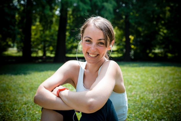 beautiful woman fitness running