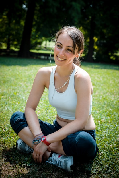 beautiful woman fitness running