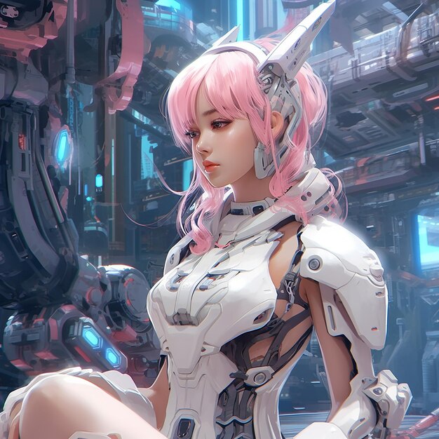 3d render of Mecha robot anime girl AI Generative 30717987 Stock Photo at  Vecteezy