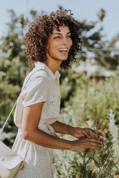 Beautiful woman in a garden