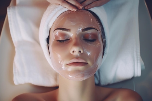 beautiful woman getting beauty treatment