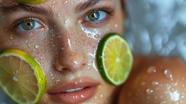 Beautiful woman getting a face massage at the spa