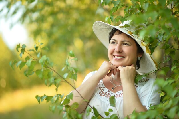 Beautiful woman in hat