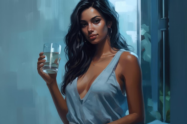 Beautiful woman holding a glass of wine