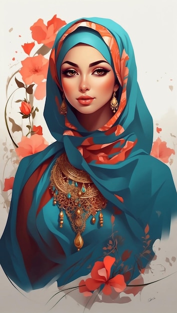 beautiful woman Illustration that represents Ramadhan