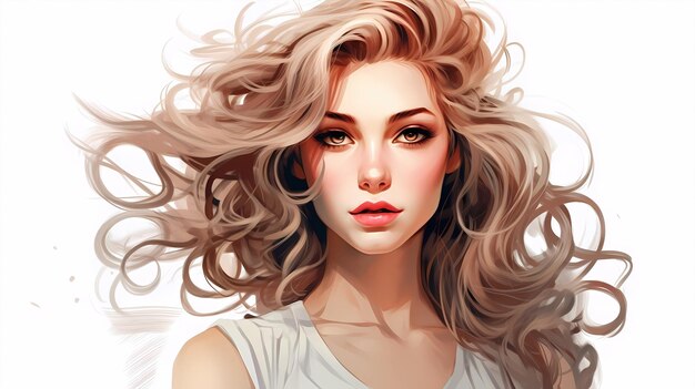 Photo beautiful woman illustration