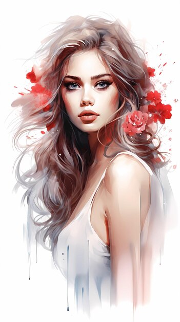 Photo beautiful woman illustration