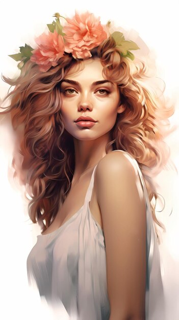 Photo beautiful woman illustration