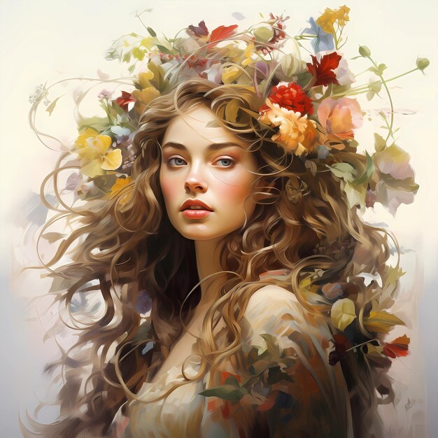 Photo beautiful woman illustration