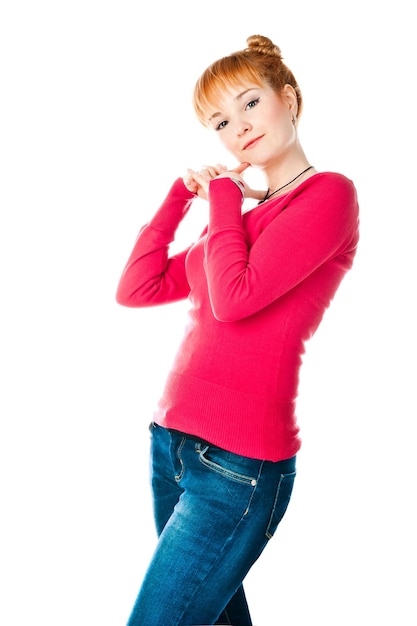 Beautiful woman isolated on a white background