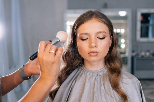 beautiful woman at make up salon