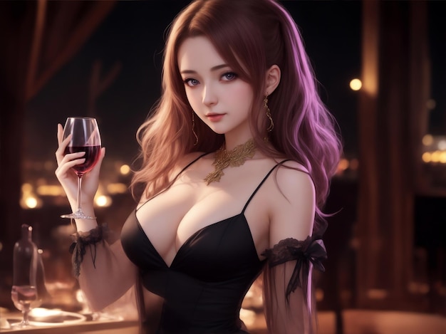 beautiful woman in night party images with ai generated