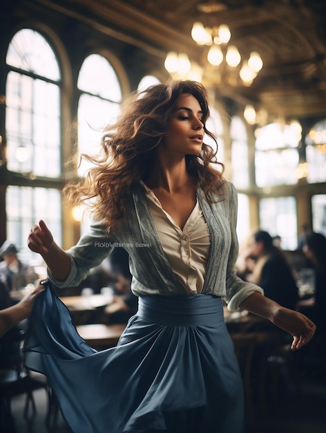 a beautiful woman in a paris cafe