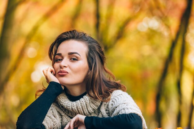 Beautiful woman in a park