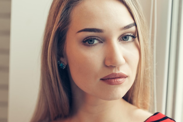 Beautiful woman portrait close up