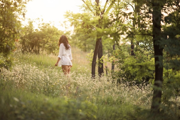 Beautiful woman portrait on nature