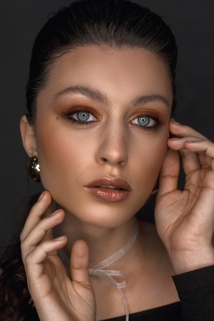 Beautiful woman portrait in studio