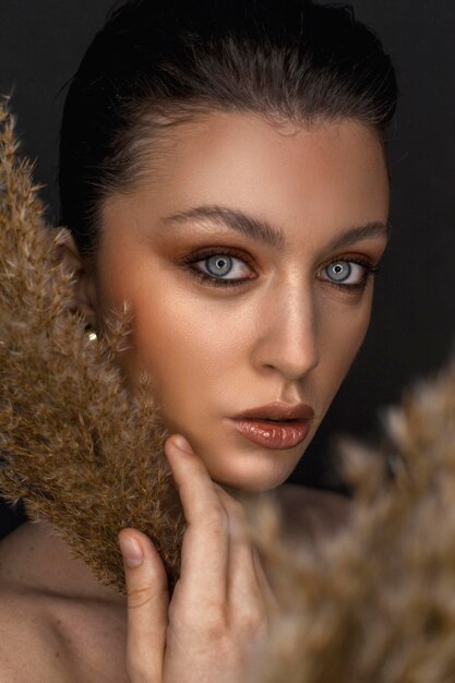 Beautiful woman portrait in studio