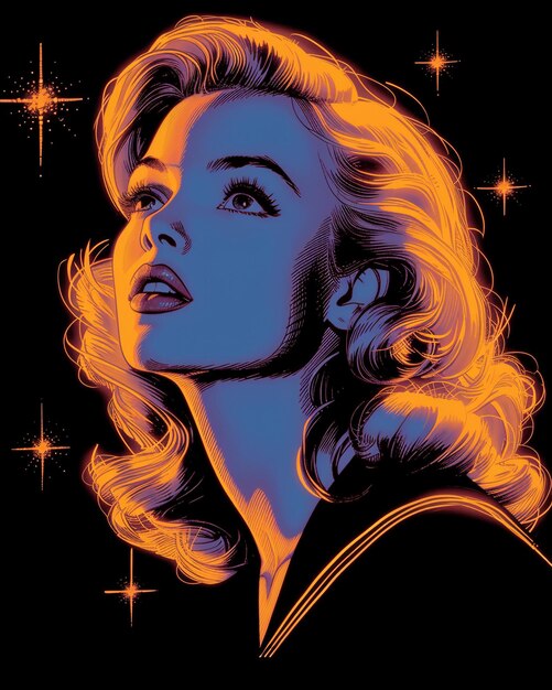 Beautiful woman in retro style Pop art