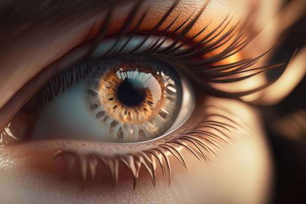 Beautiful woman's eyes and lashes Illustration AI Generative