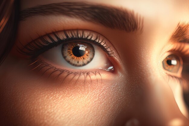 Beautiful woman's eyes and lashes Illustration AI Generative