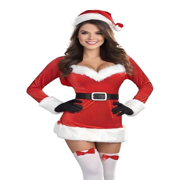 Photo a beautiful woman in a santa outfit