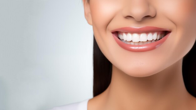 아름다운 여성의 미소 행복한 사람들의 미소 치과 건강 치과 클리닉의 광고