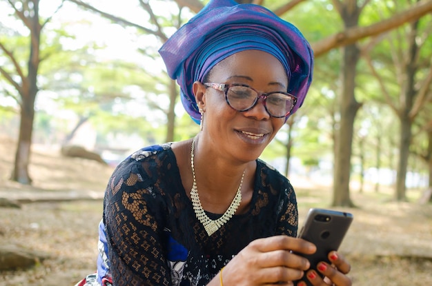 Beautiful woman smiling about what she saw on her phone